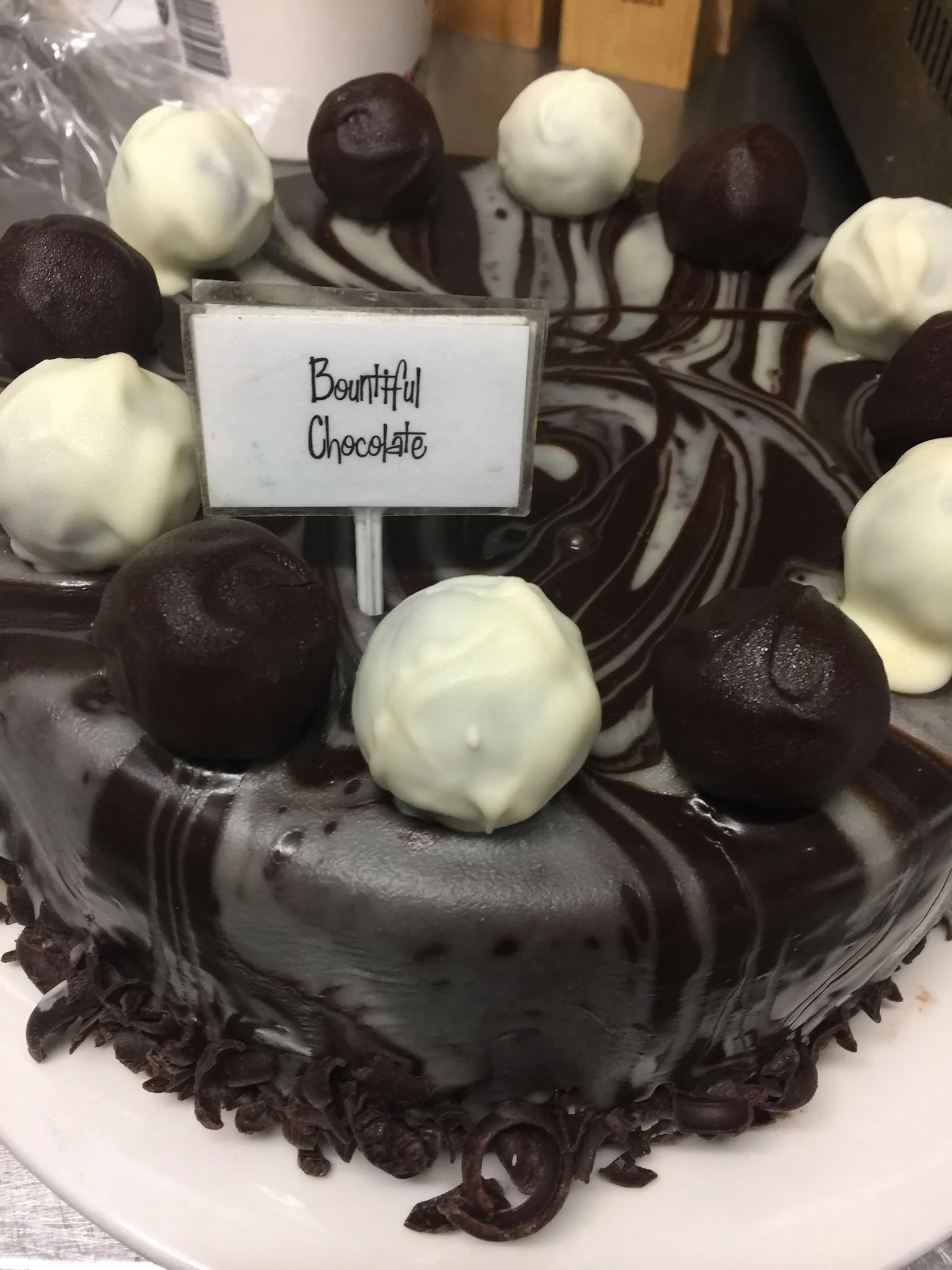 A rich, decadent dessert plated at the cafe.